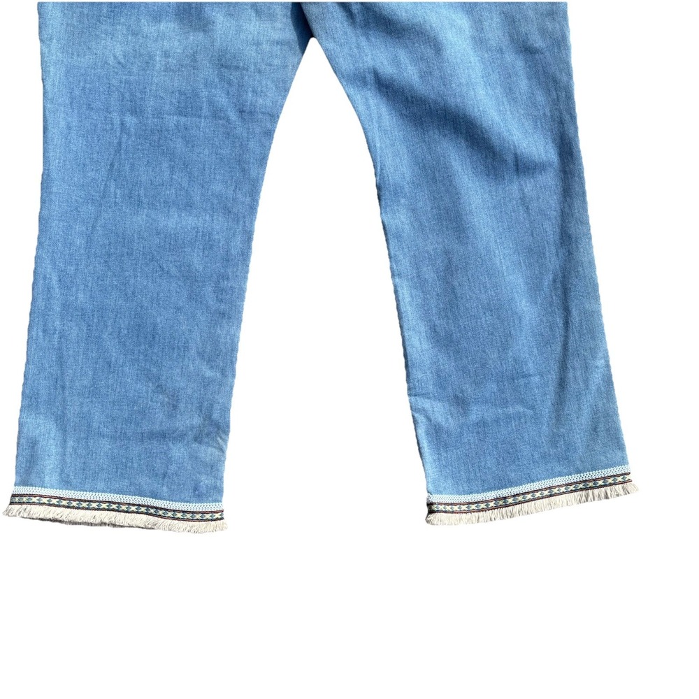 NWT DG2 Diane Gilman Size 16PW/38x26 High Rise Southwestern Fringed Hem Jeans - Picture 12 of 12